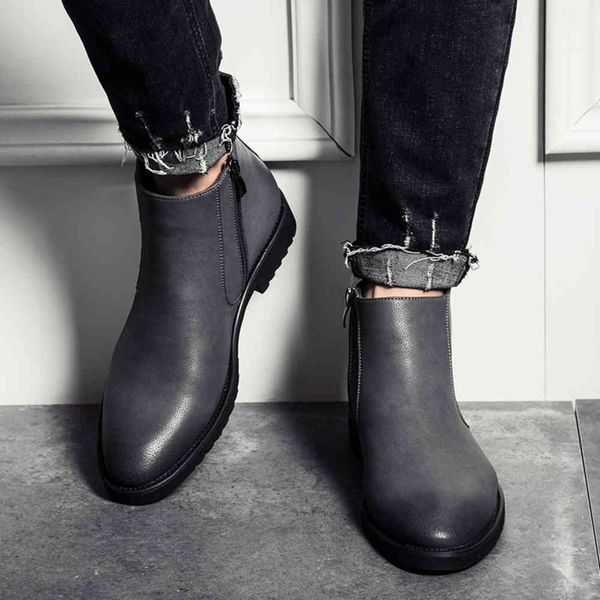 fashion dunne simple rits men leather lace gray black brown big size 38-45 british style be teen chelsea boots
fashion dunne simple rits men leather lace gray black brown big size 38-45 british style be teen chelsea boots
