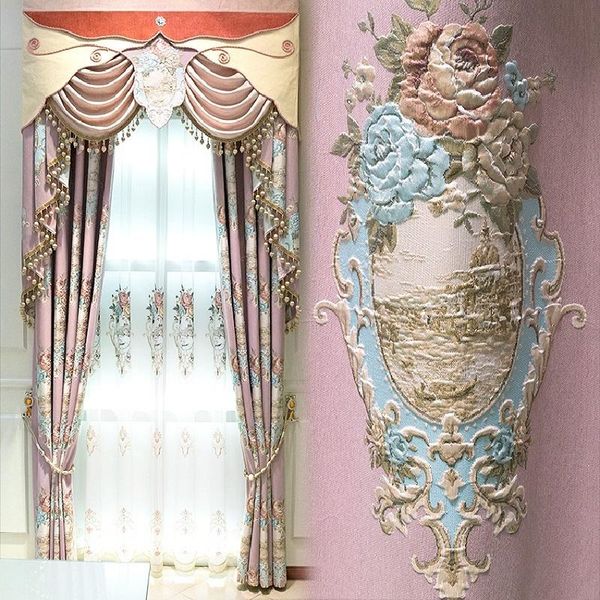 curtain & drapes light luxury pink curtains living room chenille jacquard shirt european style blackout fabric production thickening
curtain & drapes light luxury pink curtains living room chenille jacquard shirt european style blackout fabric production thickening