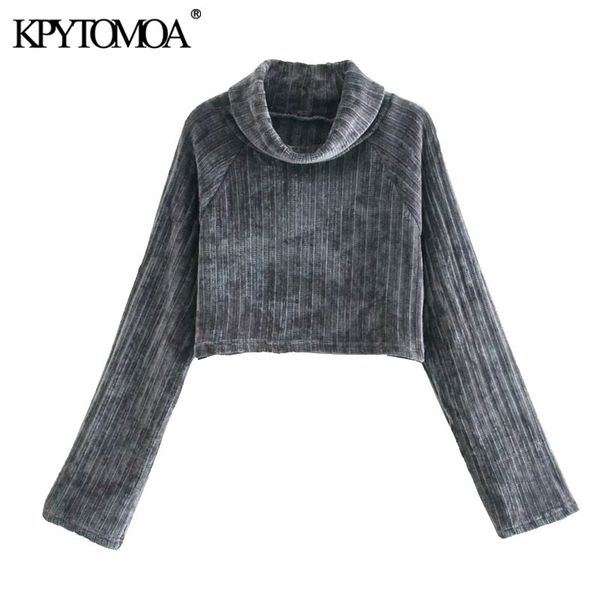 women fashion loose cropped chenille knitted sweater vintage high neck long sleeve female pullovers chic 210416, White;black
women fashion loose cropped chenille knitted sweater vintage high neck long sleeve female pullovers chic 210416, White;black