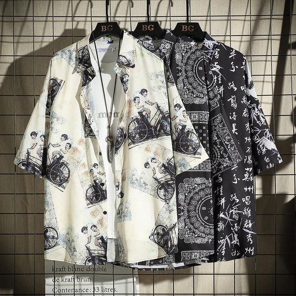 hawaiian shirt men summer ethnic short sleeve casual cotton linen printing streetwear blouse camisa masculina mens shirts, White;black
hawaiian shirt men summer ethnic short sleeve casual cotton linen printing streetwear blouse camisa masculina mens shirts, White;black