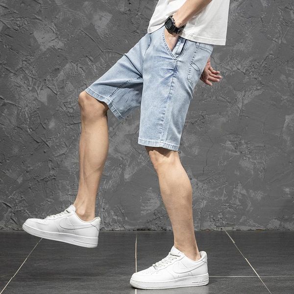men's shorts light blue stretch short jeans 2021 summer fashion casual classic style cotton straight-leg denim male brand, White;black
men's shorts light blue stretch short jeans 2021 summer fashion casual classic style cotton straight-leg denim male brand, White;black