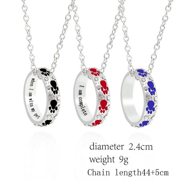 pendant necklaces fashion crimson black blue dog footprints necklace ladies rhinestones circle pendants when i and my pet jewelry 2021, Silver
pendant necklaces fashion crimson black blue dog footprints necklace ladies rhinestones circle pendants when i and my pet jewelry 2021, Silver