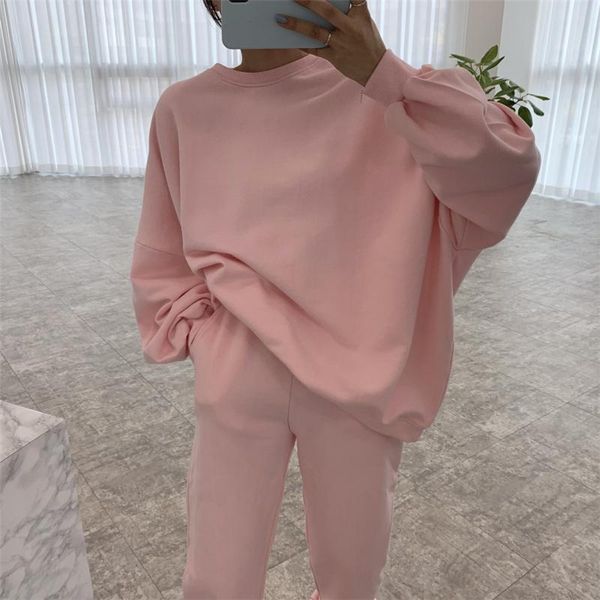 women's two piece pants 2021 autumn winter women sets pieces pullovers sporty lounge wear oversized tracksuit pink suits, White
women's two piece pants 2021 autumn winter women sets pieces pullovers sporty lounge wear oversized tracksuit pink suits, White