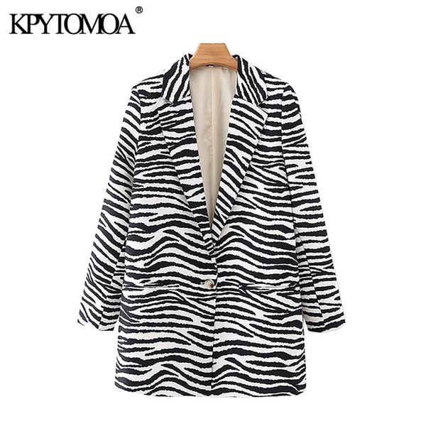 women fashion single button animal print blazer coat vintage long sleeve pockets female outerwear chic veste femme 210416, White;black
women fashion single button animal print blazer coat vintage long sleeve pockets female outerwear chic veste femme 210416, White;black