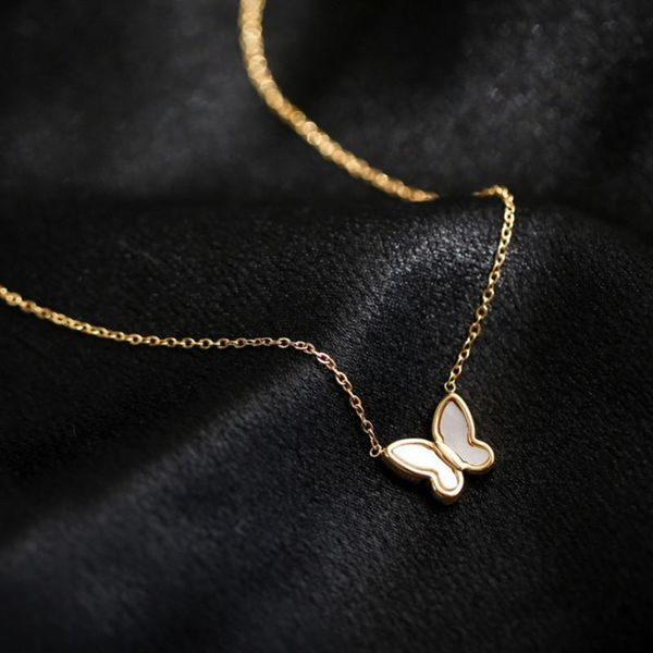 pendant necklaces titanium steel chain butterfly for women korean style white fritillary necklace trend fashion jewelry, Silver
pendant necklaces titanium steel chain butterfly for women korean style white fritillary necklace trend fashion jewelry, Silver