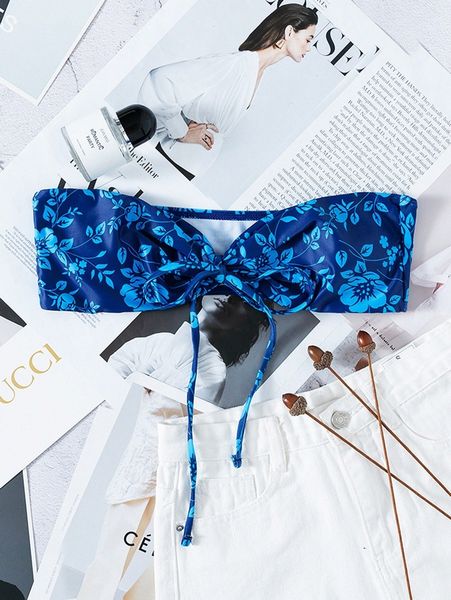 floral print bandeau bikini t5yb#, White;black
floral print bandeau bikini t5yb#, White;black