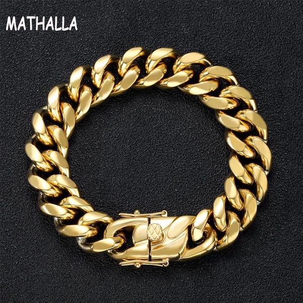 link, chain mathalla hip hop stainless steel box buckle cuban bracelet fashionable men's jewelry as a gift, Black
link, chain mathalla hip hop stainless steel box buckle cuban bracelet fashionable men's jewelry as a gift, Black