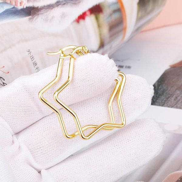 hoop & huggie gold color star earring for women classic style ear accessories party stainless steel fashion golden jewelry, Golden;silver
hoop & huggie gold color star earring for women classic style ear accessories party stainless steel fashion golden jewelry, Golden;silver
