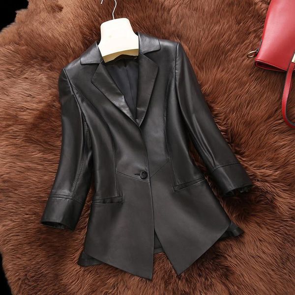 women's leather & faux casual women genuine jacket 2021 spring autumn natural sheepskin coats real ladies jackets hq16-cjx1601a, Black
women's leather & faux casual women genuine jacket 2021 spring autumn natural sheepskin coats real ladies jackets hq16-cjx1601a, Black