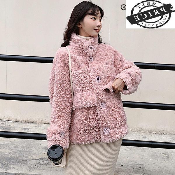 women's fur & faux 100% sheep shearling real coat winter jacket women wool coats and jackets clothes 2021 korean long w213a, Black
women's fur & faux 100% sheep shearling real coat winter jacket women wool coats and jackets clothes 2021 korean long w213a, Black