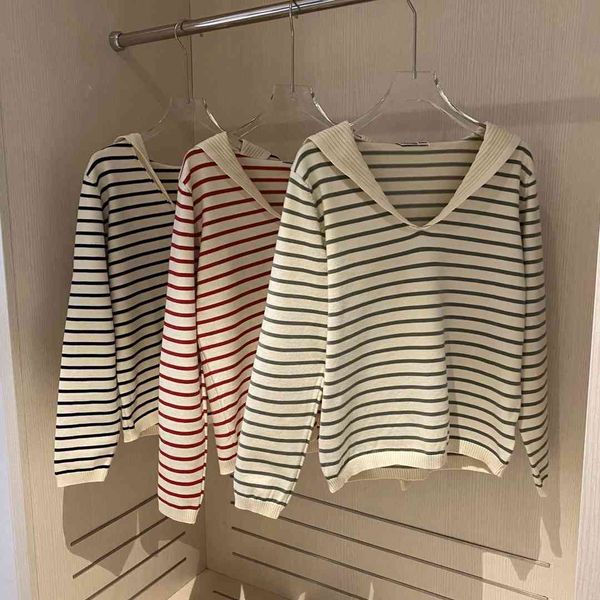 21 autumn tide brand pinstripe navy knitted long sleeve sweater correct version elegant, White;black
21 autumn tide brand pinstripe navy knitted long sleeve sweater correct version elegant, White;black