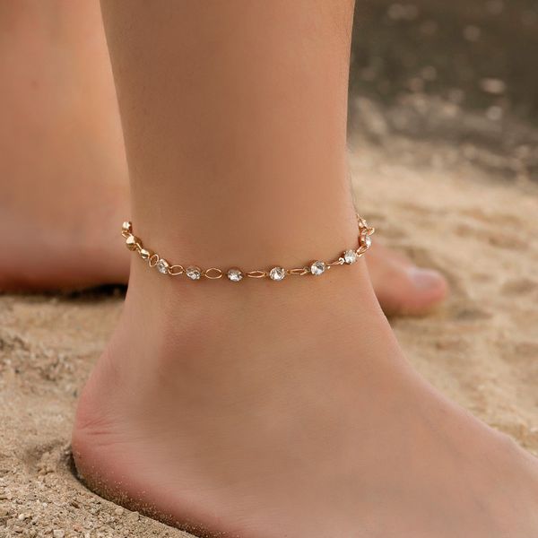 

summer bohemian gold anklets chain for women sequins anklet leg bracelet bijou foot jewelry, Red;blue