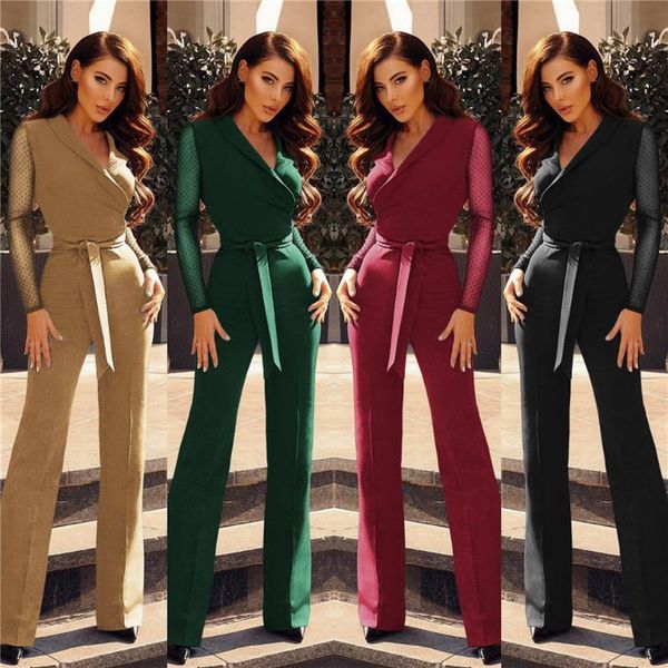 women's jumpsuits & rompers 2021 spring fashion long sleeve polka dots polyester patchwork elegant jumpsuit women body femme bodycon ju, Black;white
women's jumpsuits & rompers 2021 spring fashion long sleeve polka dots polyester patchwork elegant jumpsuit women body femme bodycon ju, Black;white