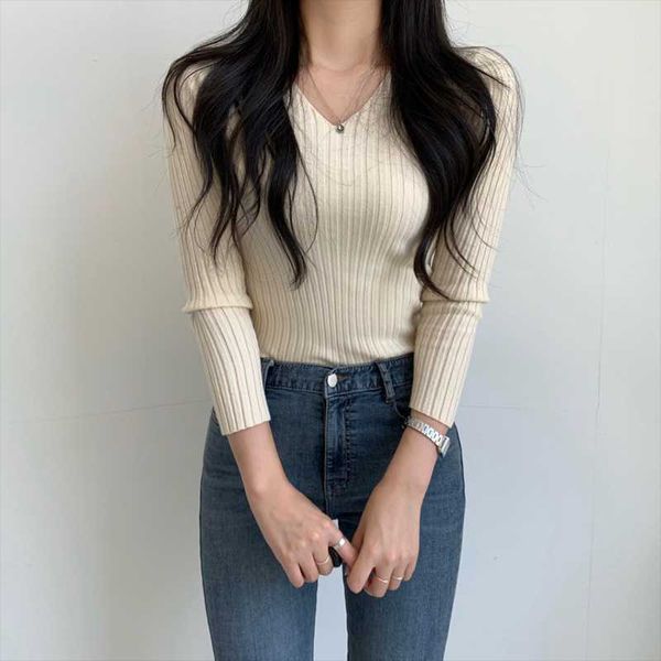 women's sweaters 2021 autumn winter long sleeve rib knit base korean fashion v-neck slim elegant sweater pullovers beige pink, White;black
women's sweaters 2021 autumn winter long sleeve rib knit base korean fashion v-neck slim elegant sweater pullovers beige pink, White;black