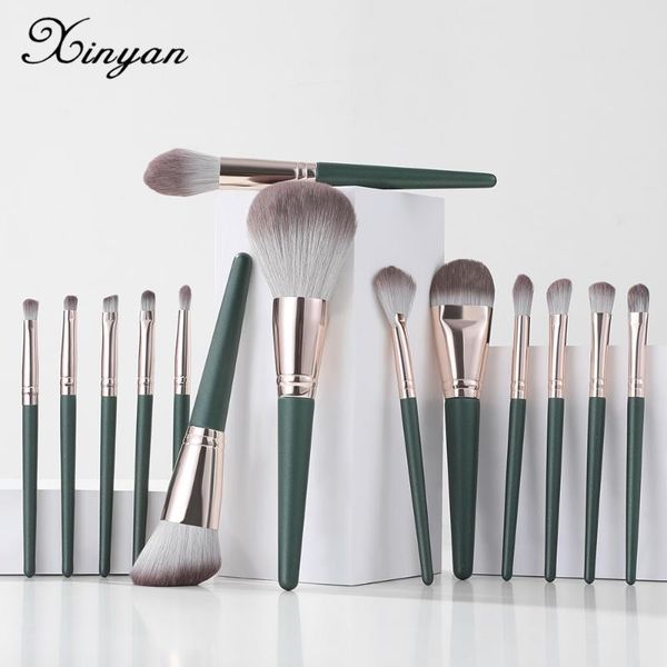 makeup brushes xinyan 14pcs green set cosmetic foundation powder blush eye shadow blend wooden tool kit maquiagem
makeup brushes xinyan 14pcs green set cosmetic foundation powder blush eye shadow blend wooden tool kit maquiagem