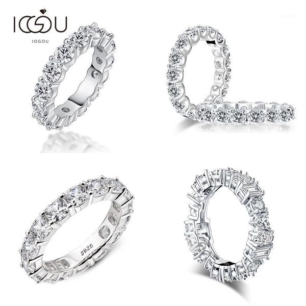cluster rings iogou 925 sterling silver round cut full eternity ring for women cushion sona simulated diamond wedding engagement band1, Golden;silver
cluster rings iogou 925 sterling silver round cut full eternity ring for women cushion sona simulated diamond wedding engagement band1, Golden;silver