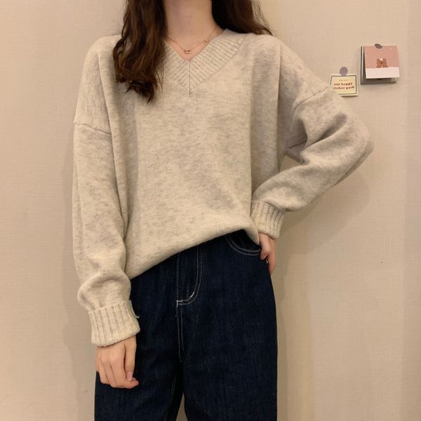 women's tanks & camis casual woman's sweater, solid v-neck, long sleeve, knitting, spring, loose harajuku clothes, for girls, h160, White
women's tanks & camis casual woman's sweater, solid v-neck, long sleeve, knitting, spring, loose harajuku clothes, for girls, h160, White