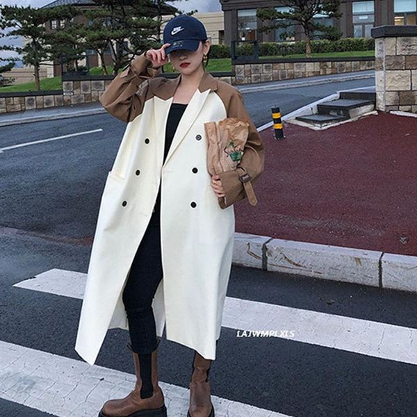 spring casual female long-sleeved turn down collar double breasted panelled khaki over knee windbreaker overcoat women's trench coats, Tan;black
spring casual female long-sleeved turn down collar double breasted panelled khaki over knee windbreaker overcoat women's trench coats, Tan;black
