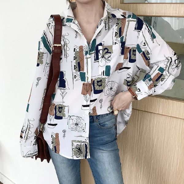 women's blouses & shirts autumn chiffon floral blouse for women korean style chic casual loose tunic shirt all match 2021, White
women's blouses & shirts autumn chiffon floral blouse for women korean style chic casual loose tunic shirt all match 2021, White