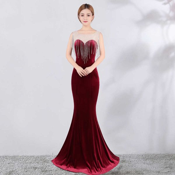 luxury evening dress 8288# high flash diamond chain veet evening banquet long slim elegant fishtail annual meeting host, Black;gray
luxury evening dress 8288# high flash diamond chain veet evening banquet long slim elegant fishtail annual meeting host, Black;gray