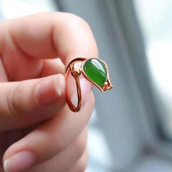 cluster rings natural hetian magnolia flower opening adjustable ring chinese style retro design charm women's christmas gift, Golden;silver
cluster rings natural hetian magnolia flower opening adjustable ring chinese style retro design charm women's christmas gift, Golden;silver