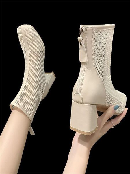 boots temperament square toe high-heeled ladies short summer fashion versatile hollow breathable net, Black
boots temperament square toe high-heeled ladies short summer fashion versatile hollow breathable net, Black
