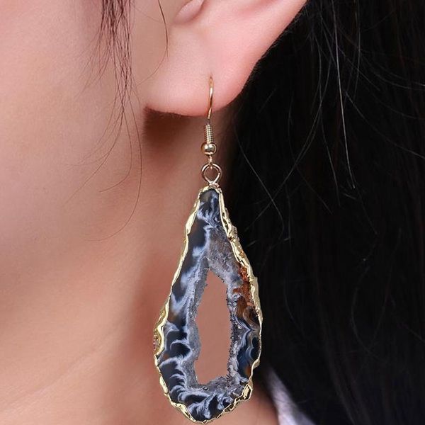 dangle & chandelier classic irregular natural black brown agates stone slice drop earring gold/silver plated elegant long earrings for wome
dangle & chandelier classic irregular natural black brown agates stone slice drop earring gold/silver plated elegant long earrings for wome