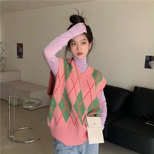 spring women's chic personality contrast color diamond lattice vest waistcoat v-neck sleeveless sweater women, White;black
spring women's chic personality contrast color diamond lattice vest waistcoat v-neck sleeveless sweater women, White;black