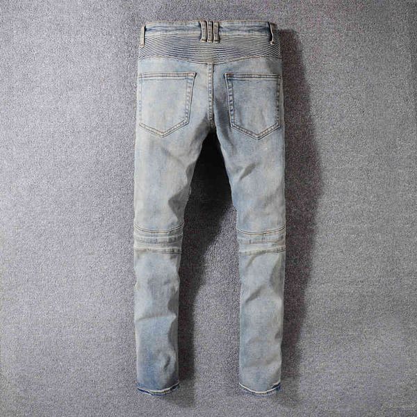 fashion streetwear slim fit spliced designer retro wash hip hop jeans men denim cargo pants motor biker, Blue
fashion streetwear slim fit spliced designer retro wash hip hop jeans men denim cargo pants motor biker, Blue