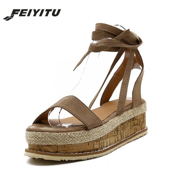feiyitu summer wedge espadrilles women sandals open toe platform woman lace up gladiator black plus size 35-43
feiyitu summer wedge espadrilles women sandals open toe platform woman lace up gladiator black plus size 35-43