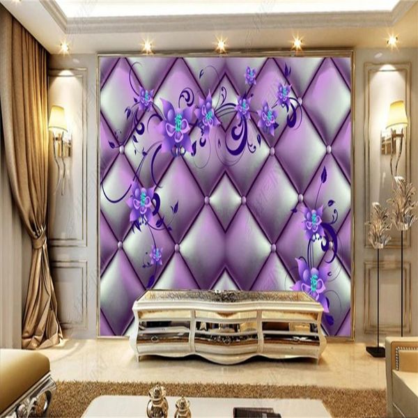 3d customized wallpaper purple flower wallpapers three-dimensional soft package background wall
3d customized wallpaper purple flower wallpapers three-dimensional soft package background wall