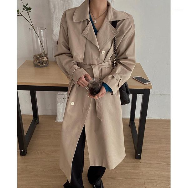 women's wool & blends high sense british style medium and long windbreaker korean loose lace casual coat in autumn 2021, Black
women's wool & blends high sense british style medium and long windbreaker korean loose lace casual coat in autumn 2021, Black