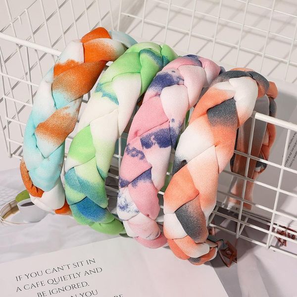 women tie-dye braided twist wide satin sponge hairband girls ethnic thick headband hair turban handmade headwrap hoop1
women tie-dye braided twist wide satin sponge hairband girls ethnic thick headband hair turban handmade headwrap hoop1