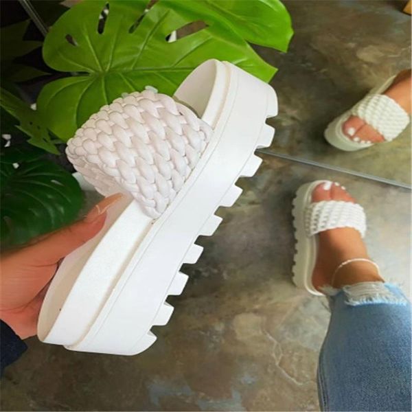 slippers platform woman slides braid design 2021 summer beach women wedge shoes non-slip ladies flip flops, Black
slippers platform woman slides braid design 2021 summer beach women wedge shoes non-slip ladies flip flops, Black
