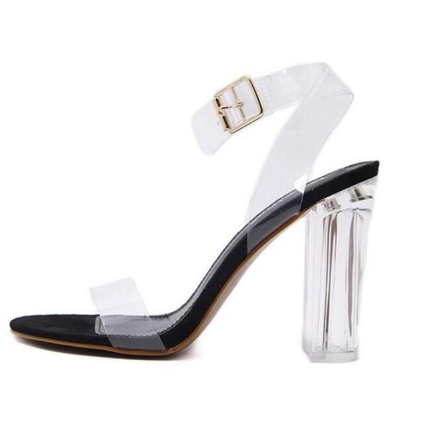 summer women sandals square heels buckle strap fish mouth pvc open-toed woman shoes, Black
summer women sandals square heels buckle strap fish mouth pvc open-toed woman shoes, Black