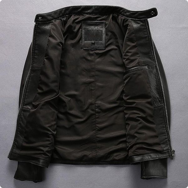 fit casual slim stand collar mens genuine leather short jacket plus size fashion motorcycle male coat jaqueta de couro masculina men's, Black
fit casual slim stand collar mens genuine leather short jacket plus size fashion motorcycle male coat jaqueta de couro masculina men's, Black