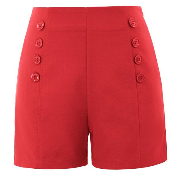women's shorts retro vintage high waist buttons decorated sailor solid color fashion summer ladies female casual, White;black
women's shorts retro vintage high waist buttons decorated sailor solid color fashion summer ladies female casual, White;black