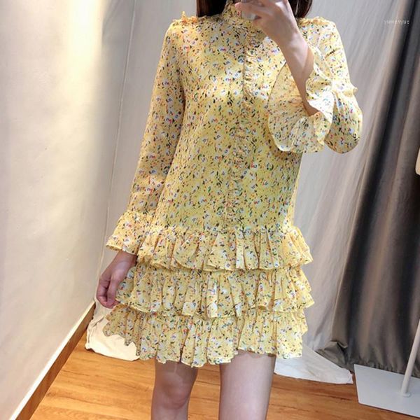 casual dresses women yellow short dress cascading ruffles long sleeve print 2021 female, Black;gray
casual dresses women yellow short dress cascading ruffles long sleeve print 2021 female, Black;gray