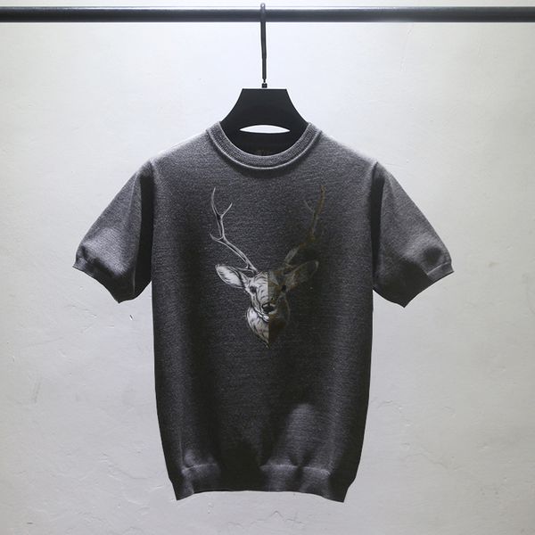 sweaters fashion knit cuishi spring and autumn short sleeve ted shirt light luxury men's sweater drill bottomed korean half deer head, White;black
sweaters fashion knit cuishi spring and autumn short sleeve ted shirt light luxury men's sweater drill bottomed korean half deer head, White;black
