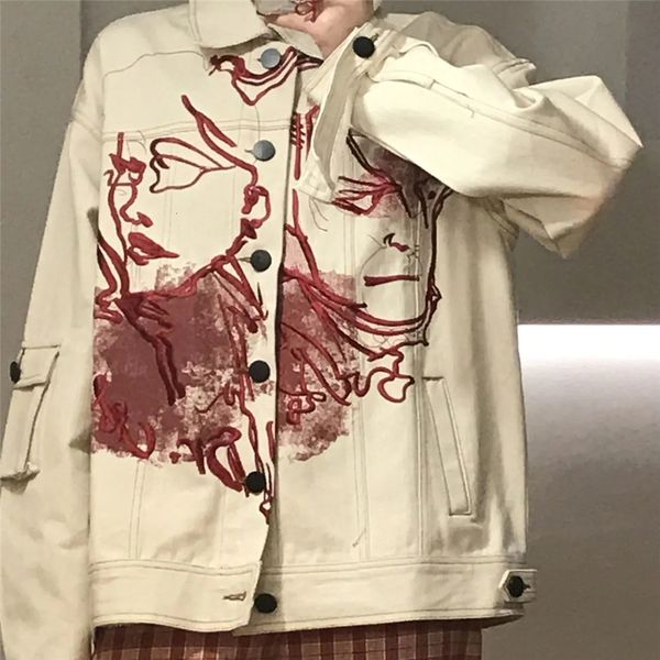 women's jackets standard embroidered abstract button white jean jackets gothic female hippie punk denim vintage streetwear jacket outwe, Black;brown
women's jackets standard embroidered abstract button white jean jackets gothic female hippie punk denim vintage streetwear jacket outwe, Black;brown