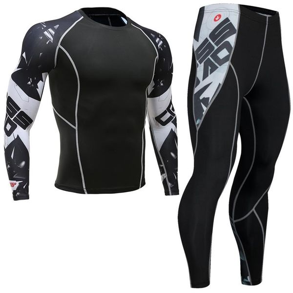 men's tracksuits thermal underwear sets compression fleece sweat quick-drying clothing, Gray
men's tracksuits thermal underwear sets compression fleece sweat quick-drying clothing, Gray