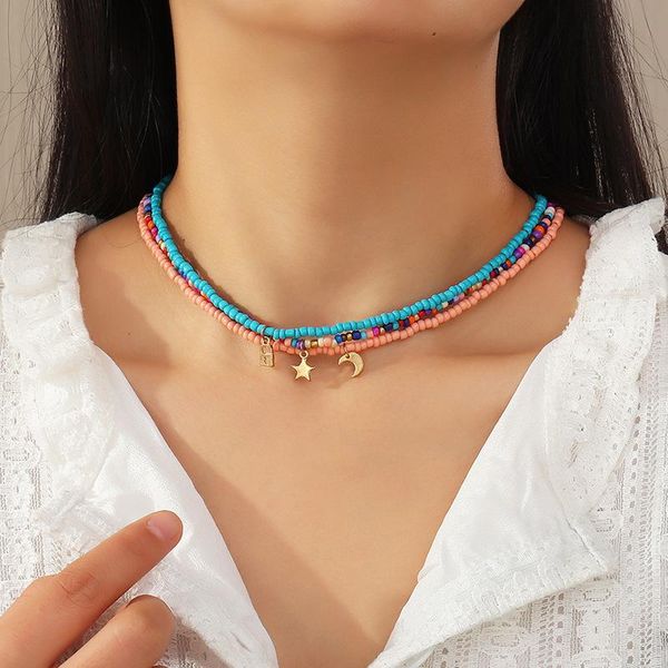 chokers trendy colored seed beads chain choker necklace pendant women fashion moon star lock necklaces set collar jewelry, Golden;silver
chokers trendy colored seed beads chain choker necklace pendant women fashion moon star lock necklaces set collar jewelry, Golden;silver