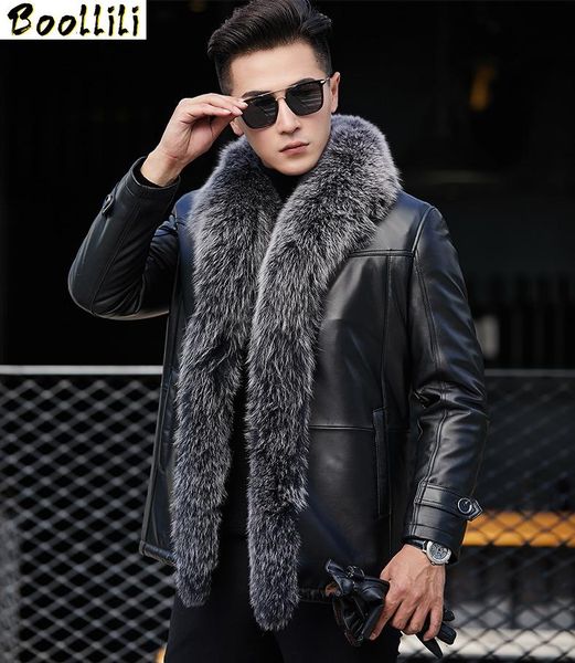 men's leather & faux boollili jacket genuine real sheepskin coat men wool fur winter jaqueta de couro, Black
men's leather & faux boollili jacket genuine real sheepskin coat men wool fur winter jaqueta de couro, Black