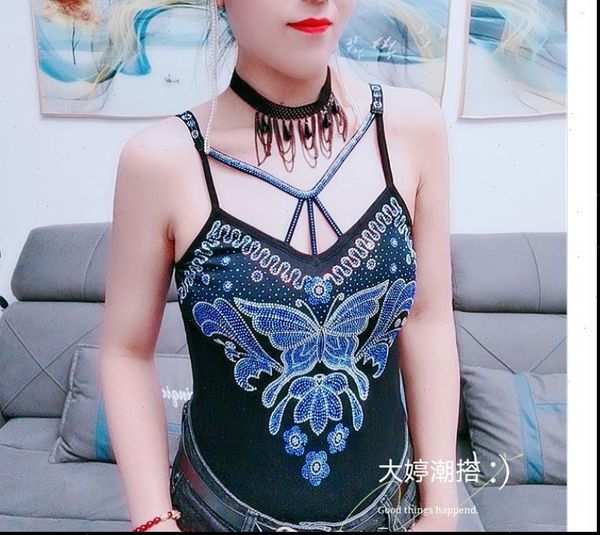 fashion padded gemstones camisole femme womens camis shiny bling rhainstones butterfly, White
fashion padded gemstones camisole femme womens camis shiny bling rhainstones butterfly, White