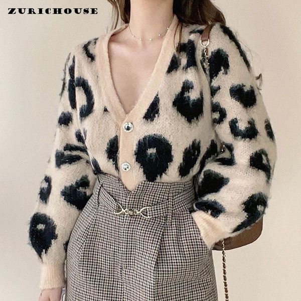 women's knits & tees zurichouse 2021 spring v-neck leopard knit cardigan women long sleeve single-breasted loose casual cropped sweater, White
women's knits & tees zurichouse 2021 spring v-neck leopard knit cardigan women long sleeve single-breasted loose casual cropped sweater, White
