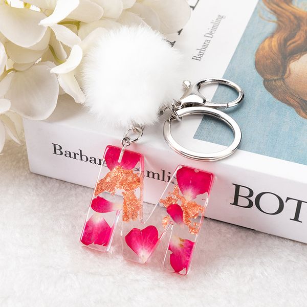 Real Dried Flower Letter Keychain English Alphabet Keyring with White Pompom Gradient Resin Words Crafts Handbag Charms
Real Dried Flower Letter Keychain English Alphabet Keyring with White Pompom Gradient Resin Words Crafts Handbag Charms