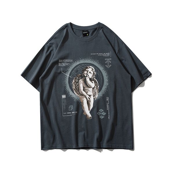 fashion t shirt for women summer street graffiti half sleeve oversize loose guochao round ne large short, White
fashion t shirt for women summer street graffiti half sleeve oversize loose guochao round ne large short, White