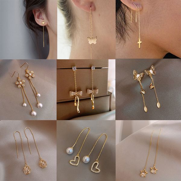 east gate alloy earrings dangle jewelry temperament gorgeous long petal tassel pearl earring gold love ear accessories for women, Silver
east gate alloy earrings dangle jewelry temperament gorgeous long petal tassel pearl earring gold love ear accessories for women, Silver
