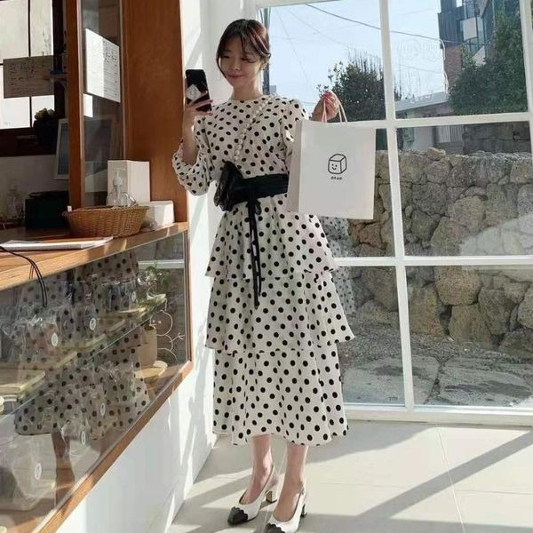 casual dresses women white polka dot a-line vintage spring fall party long sleeve elegant cake midi office wedding birthday dress, Black;gray
casual dresses women white polka dot a-line vintage spring fall party long sleeve elegant cake midi office wedding birthday dress, Black;gray