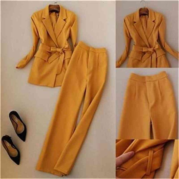 women's two piece pants yellow pant suit women autumn slim blazer office business jacket and two-piece suits female 3o87, White
women's two piece pants yellow pant suit women autumn slim blazer office business jacket and two-piece suits female 3o87, White